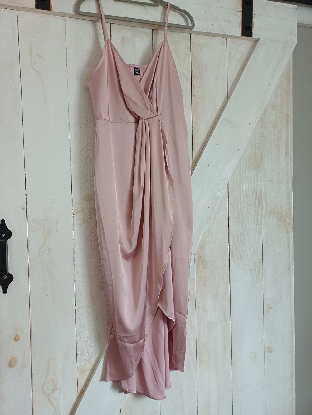Shein Pink Satin Maxi Dress